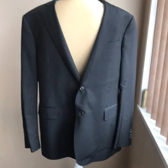 John Varvatos Black wool blazer Sz 54 - Picture 1 of 7